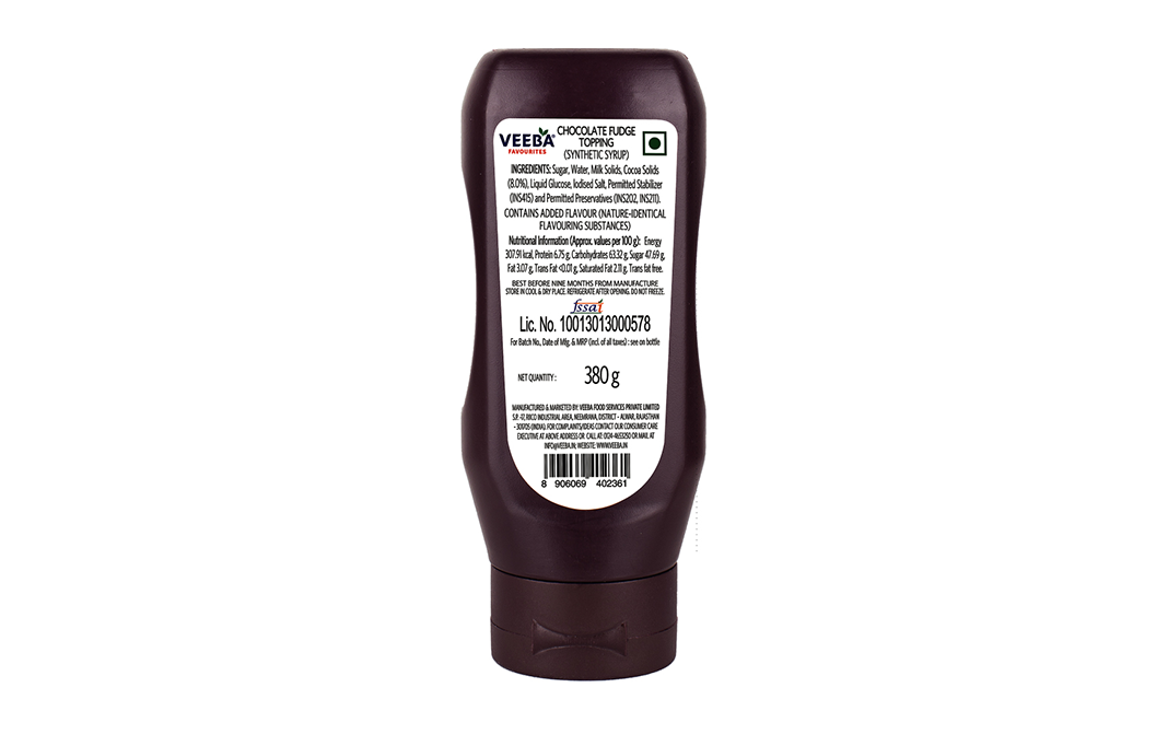 Veeba Chocolate Fudge Topping    Plastic Bottle  380 grams